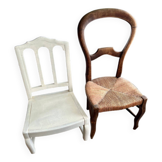 Lot 2 old children's chairs