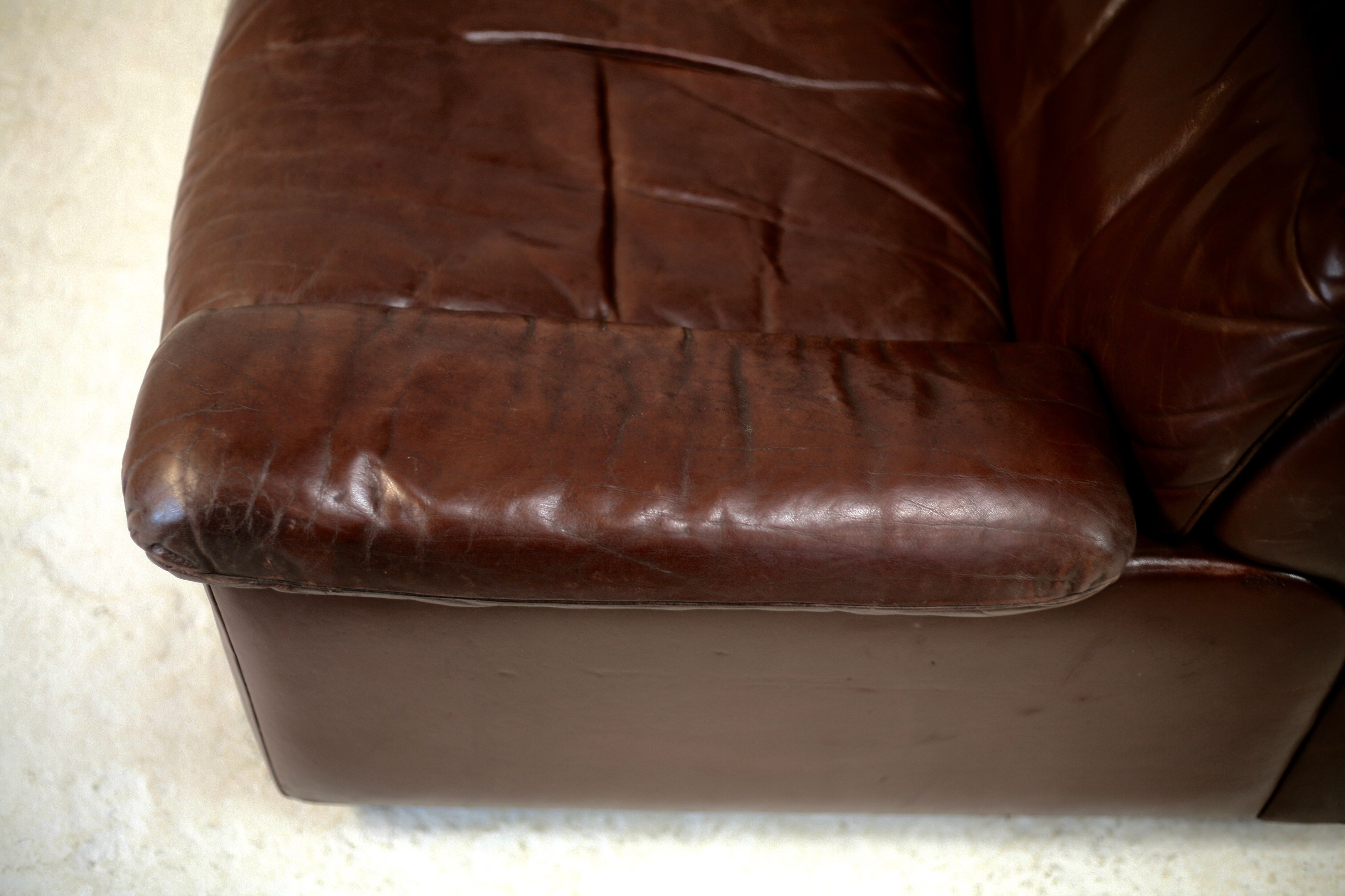 Sofa De Sede. Leather "chocolate" Switzerland, circa 1970