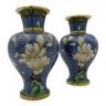 Two vintage Chinese cloisonné enamel vases - 1970s-1980s