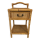 Antique rattan bedside table with vintage drawer