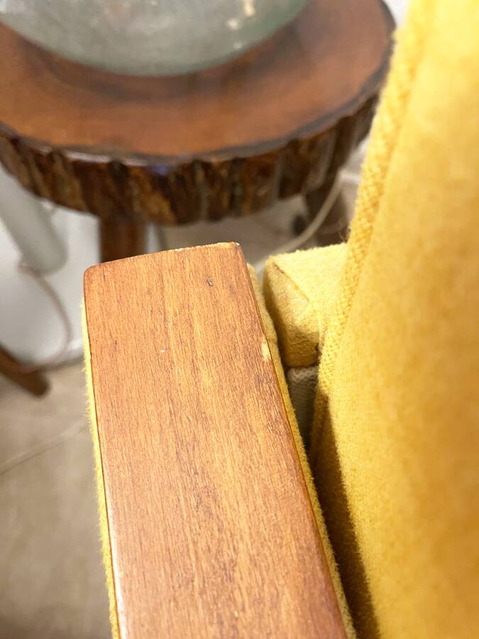 Mustard yellow Scandinavian armchair, 1950