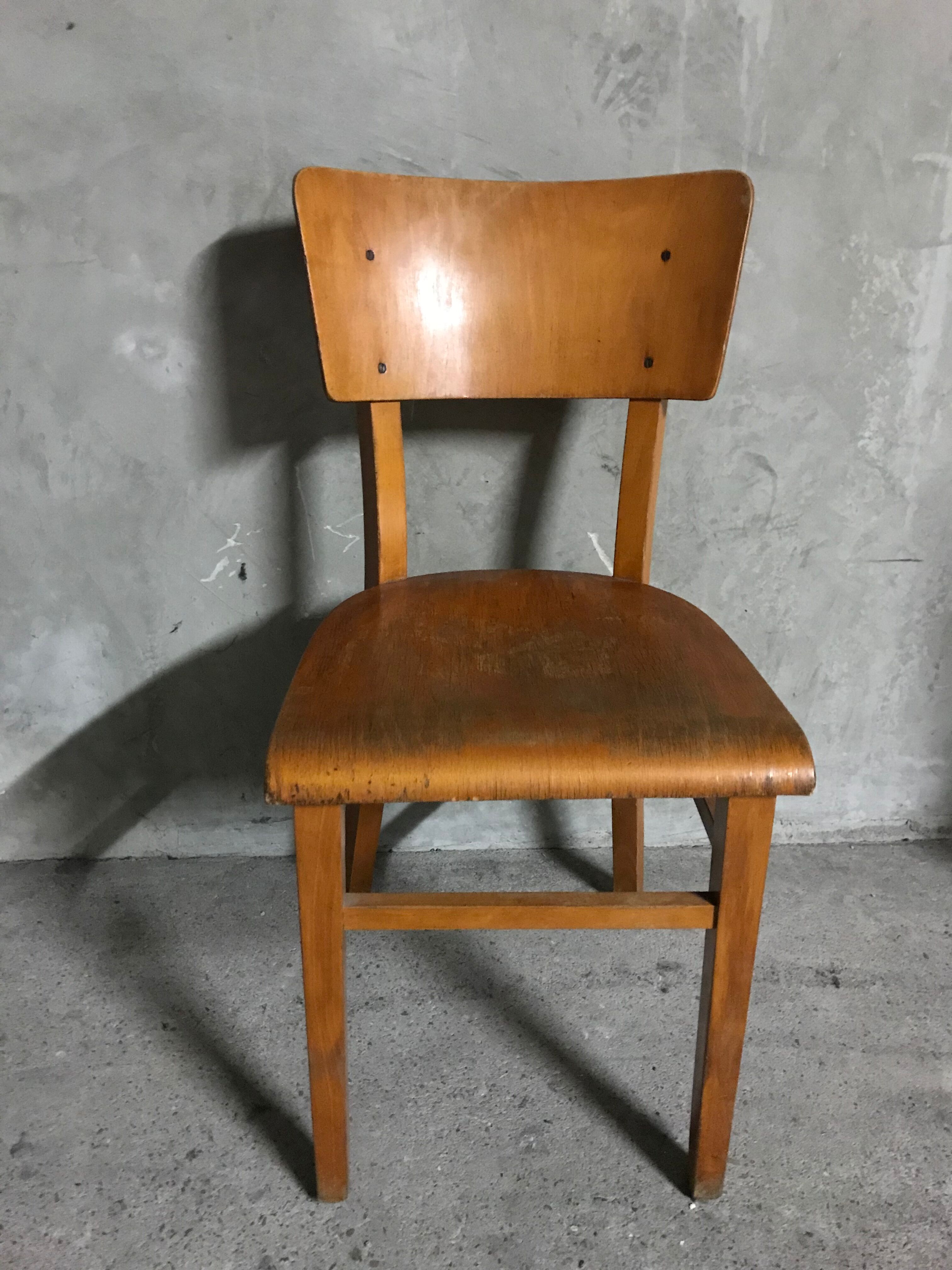 4 bistro chairs signed Thonet