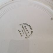 Creil et Montereau round serving dish, blue flower motif