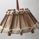 Hanging lamp in linen wood and wool