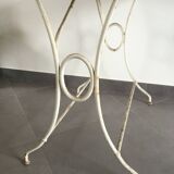White wrought iron table