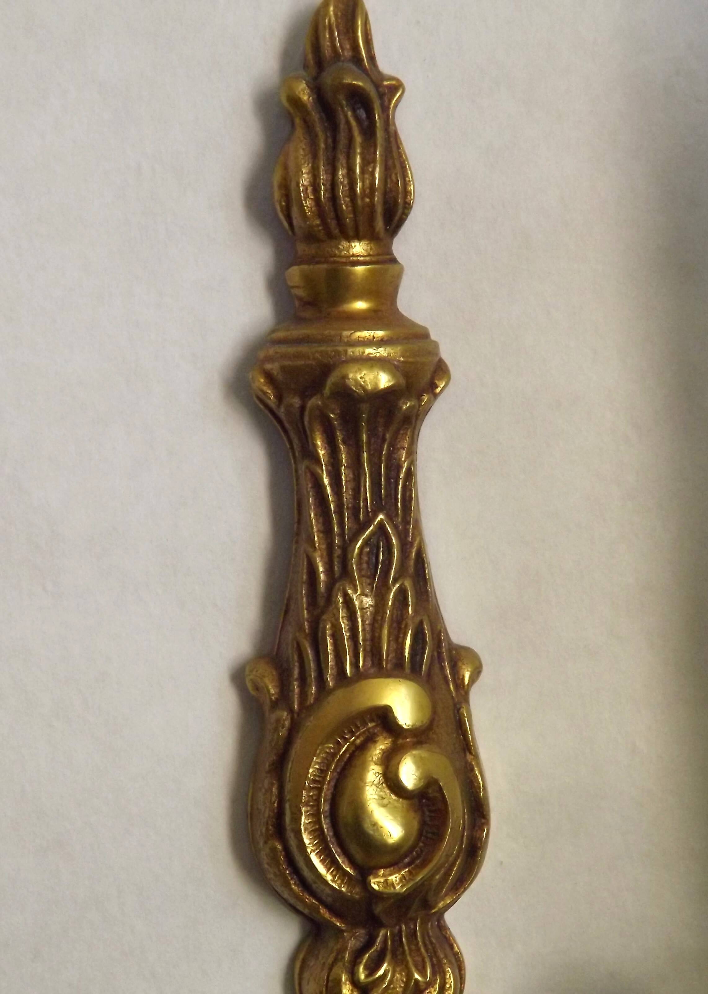 Pair of French Traditional Style Bronze Mid Century Double Wall Lights