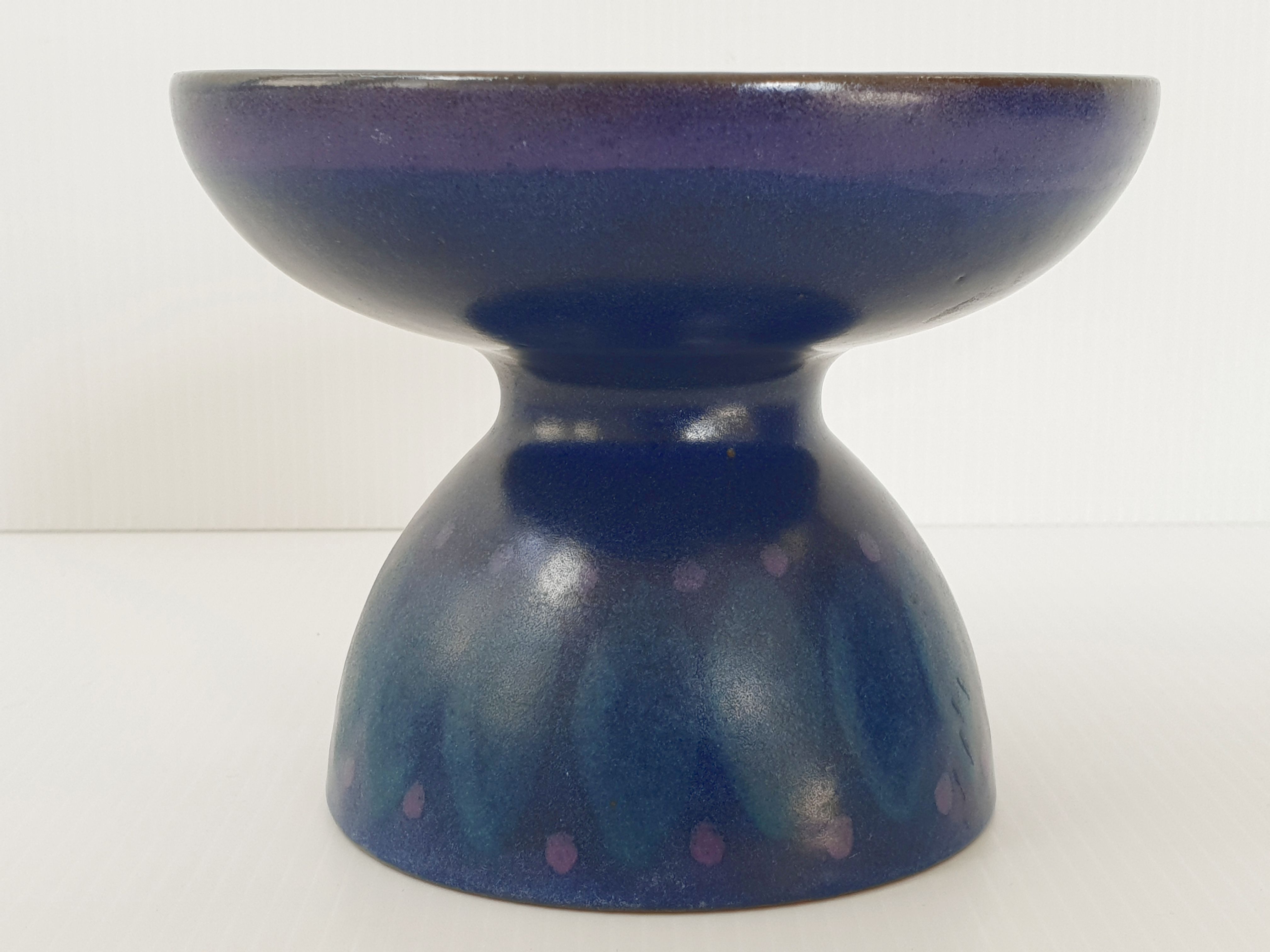 Vintage stoneware candlestick