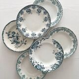 6 mismatched ironstone soup plates from Saint Amand