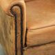 Vintage sheepskin club armchair in a light cognac colour