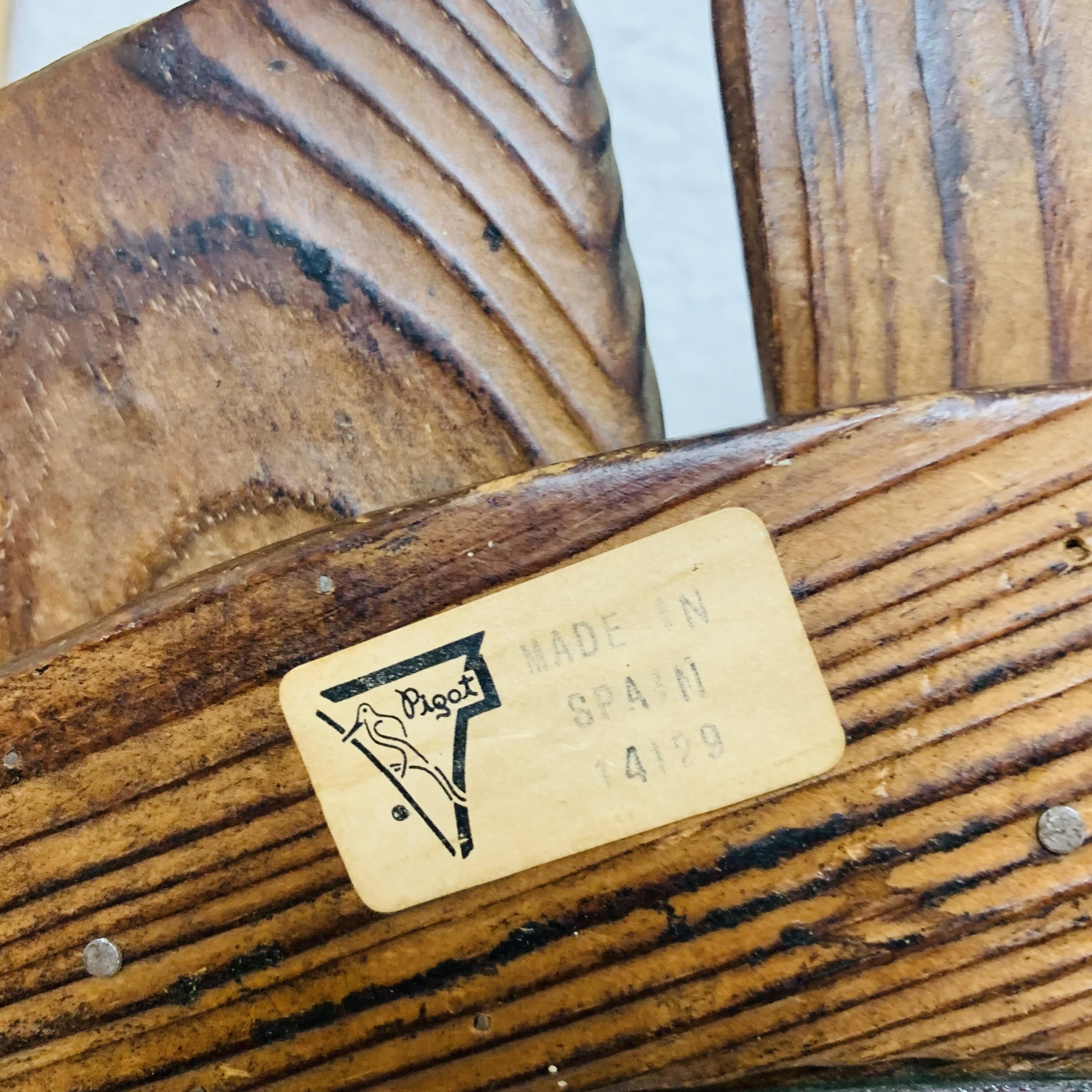 Brutalist mirror round wood 52 cm