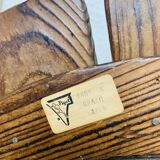 Brutalist mirror round wood 52 cm