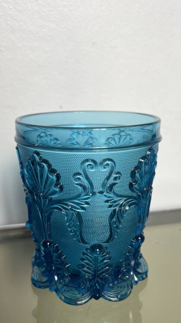 Verres Gobelets Saint Louis Creusot - Bleu / Rocaille / Verre