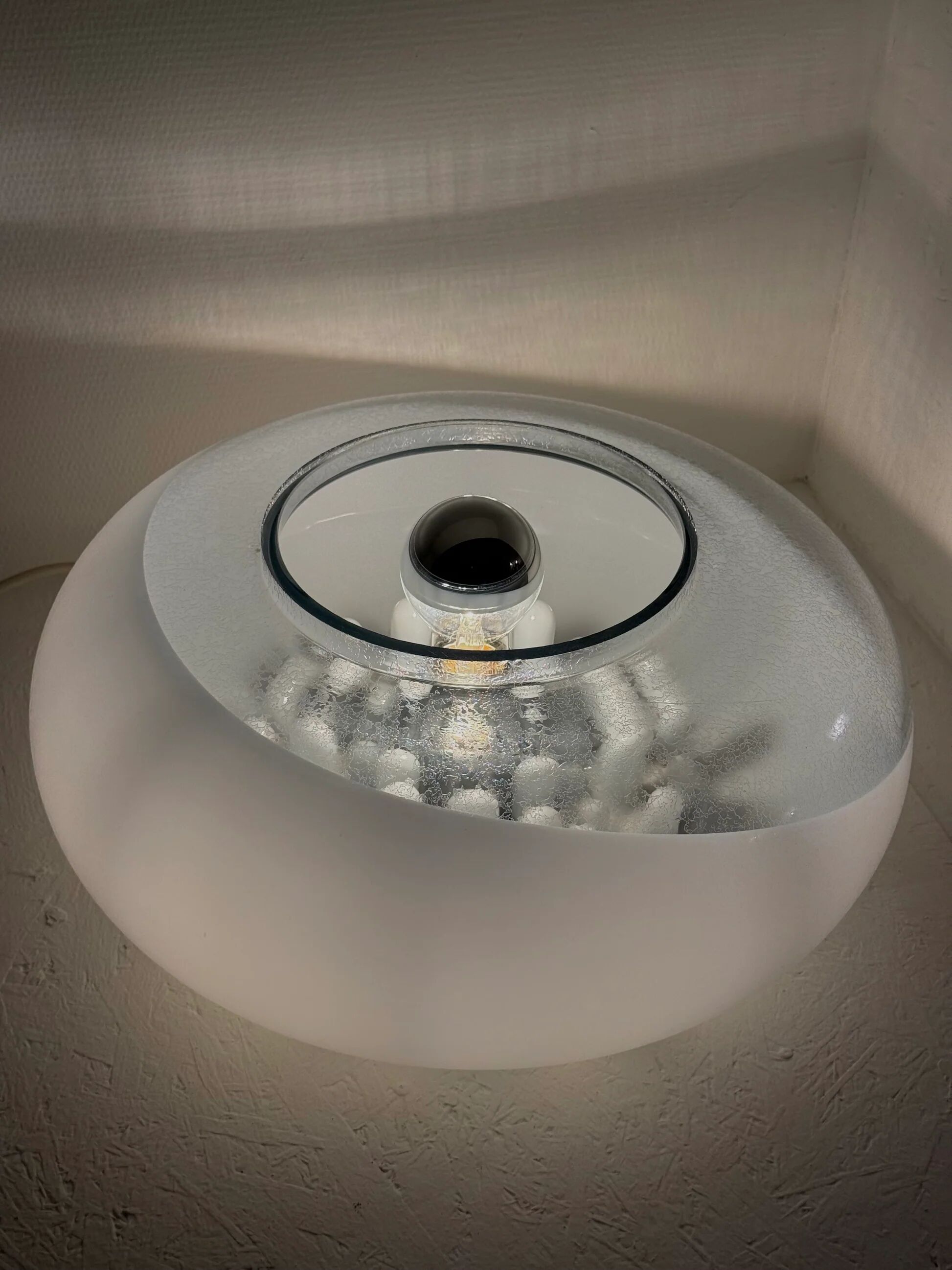 Italian spherical space age Murano glass lamp