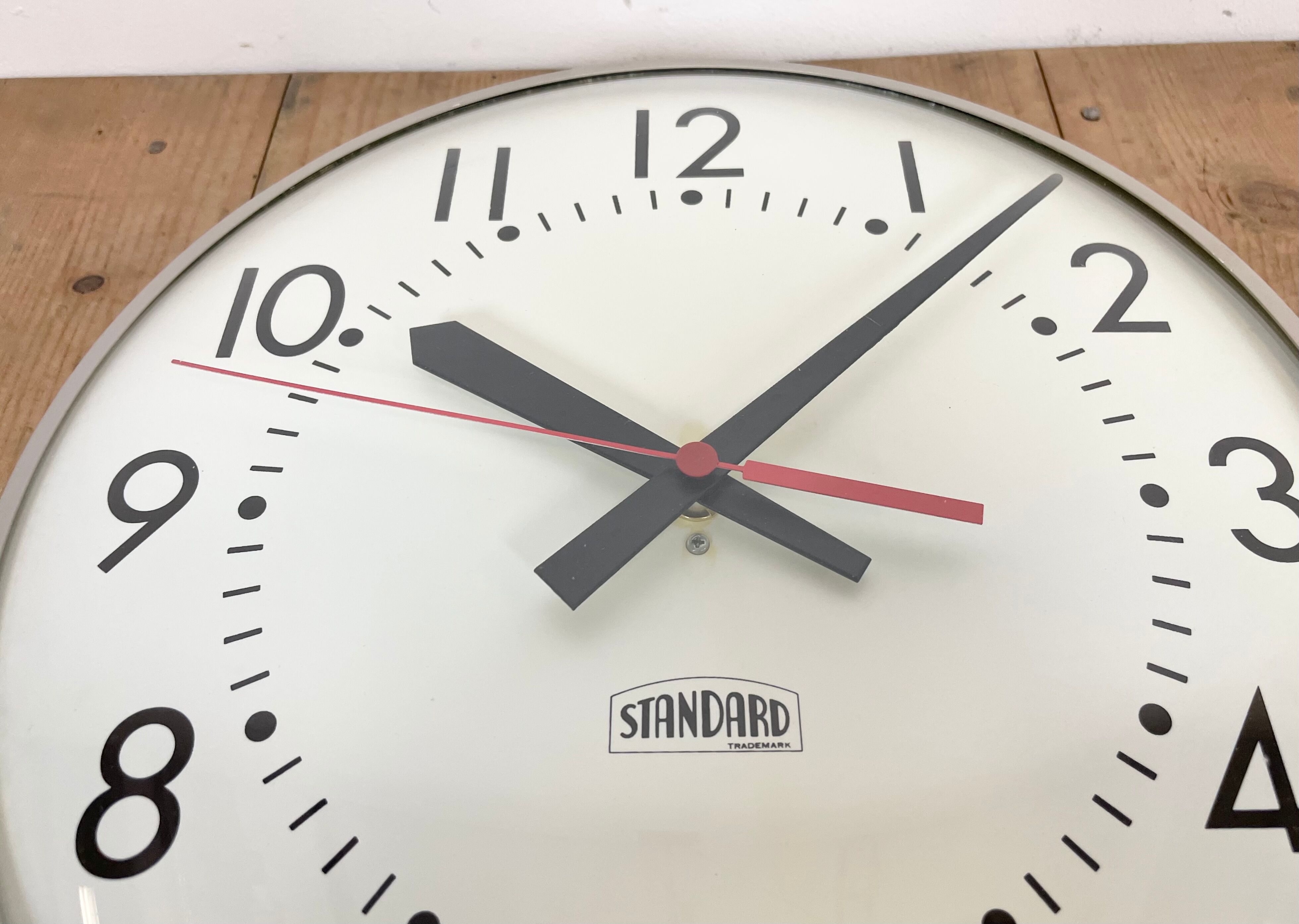 Vintage School Wall Clock from Standard Electric, 1970s