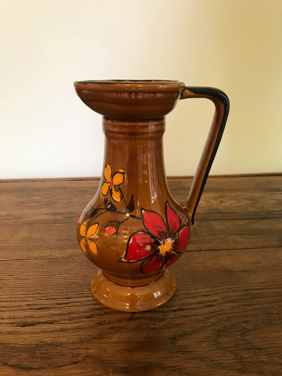 Pitcher, vintage glazed stoneware decanter