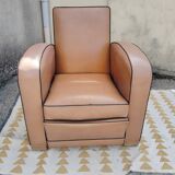 Club chair in imitation leather