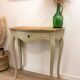 Console en bois massif, crème d'artichaut