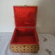 Straw and raffia sewing basket
