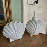Soap dispenser and shell toothbrush storage