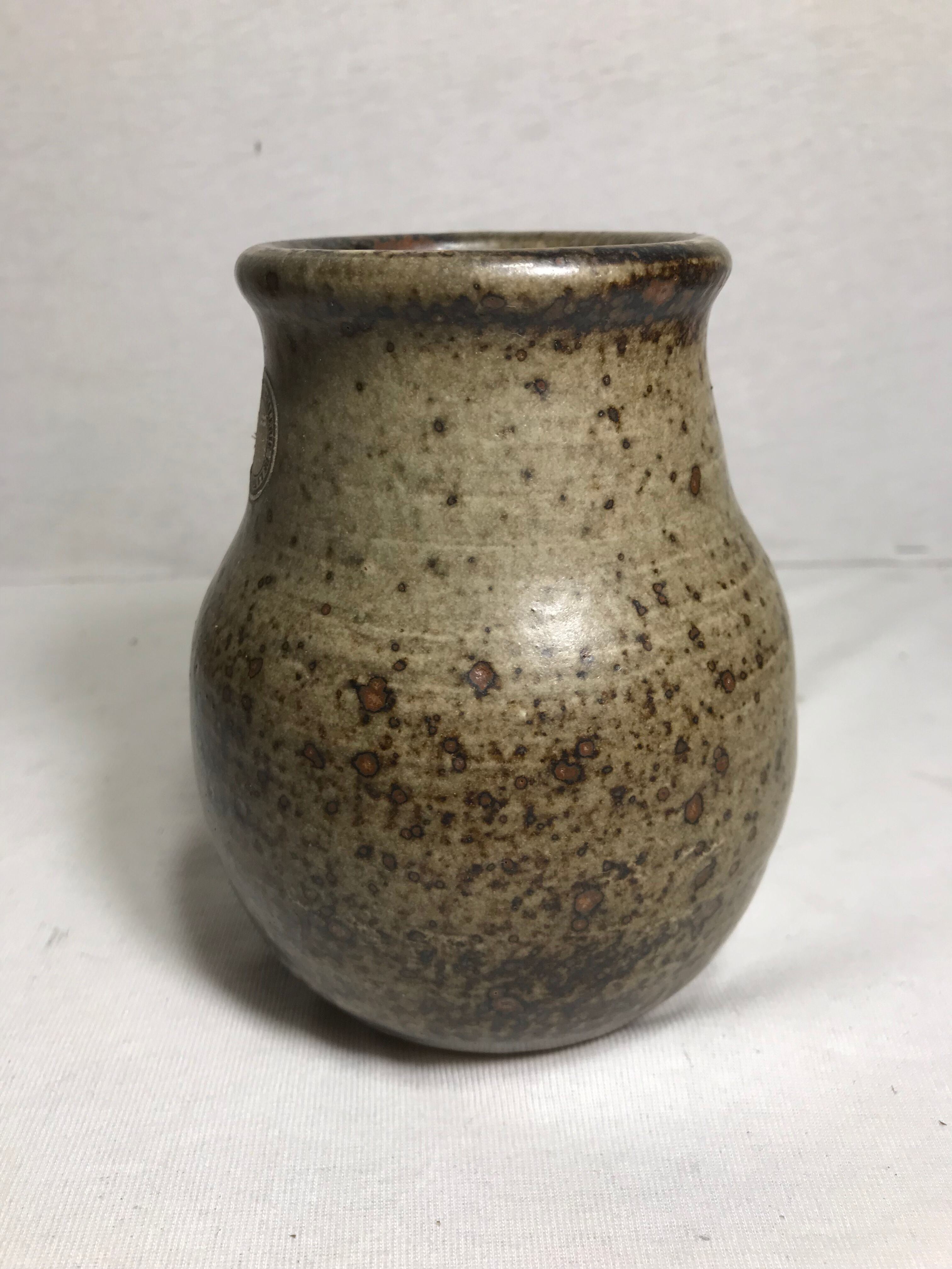 Old ceramic stoneware vase Villenauxe Jean Tessier, 78