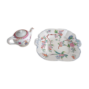 Théière et plat à