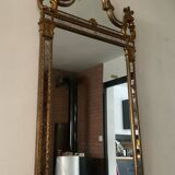 Antique mirror with gilded pediment from Maison Deknudt