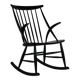 Chaise berçante en design danois par Illum Wikkelsø pour Niels Eilersen