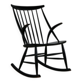 Chaise berçante en design danois par Illum Wikkelsø pour Niels Eilersen