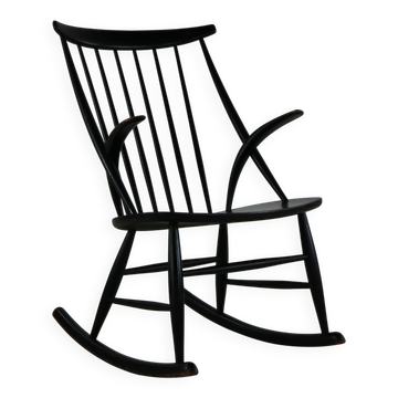 Chaise berçante en design danois par Illum Wikkelsø pour Niels Eilersen