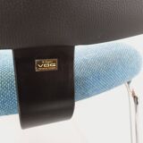 Vintage office chair in fabric and chrome from the 70s