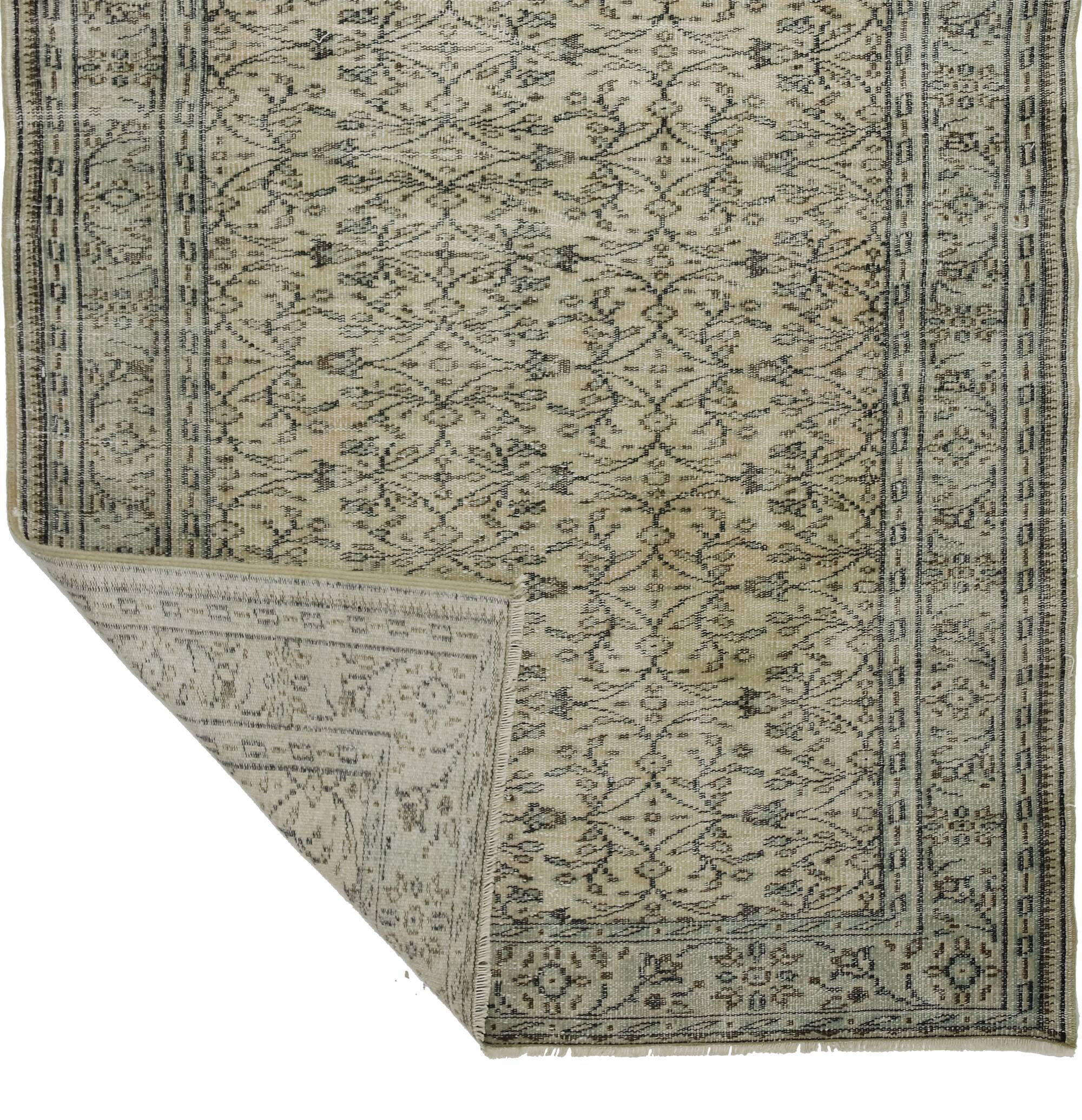 Tapis Oushak Authentique – Ton Gris & Beige, 161 x 240 cm