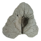 Vintage one  of a kind cast concrete fruit trinket bowl leaf decor