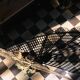 Vintage French brass fire screen, peacock design, 20th century.