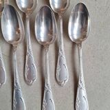 Set of silver-plated soup spoons in rocaille style