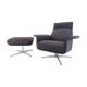Fauteuil Kaufeld Siesta 62  grise avec pouf par Jacques Brule