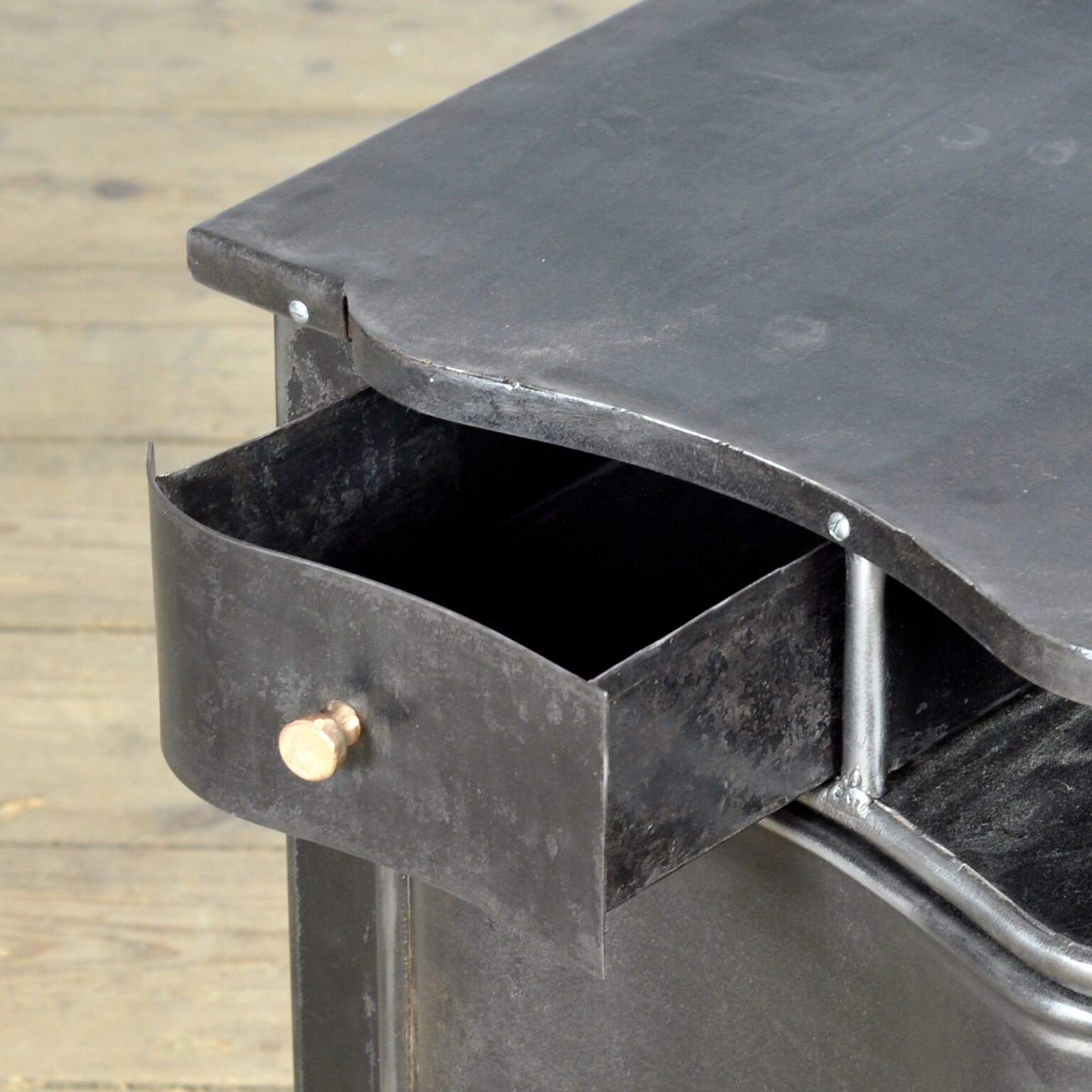 Set of iron bedside tables, circa 1930