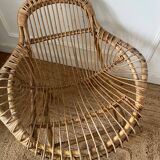 Vintage rattan armchair