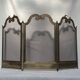 Vintage brass fireplace screen dimension: height -54cm- width -94cm-