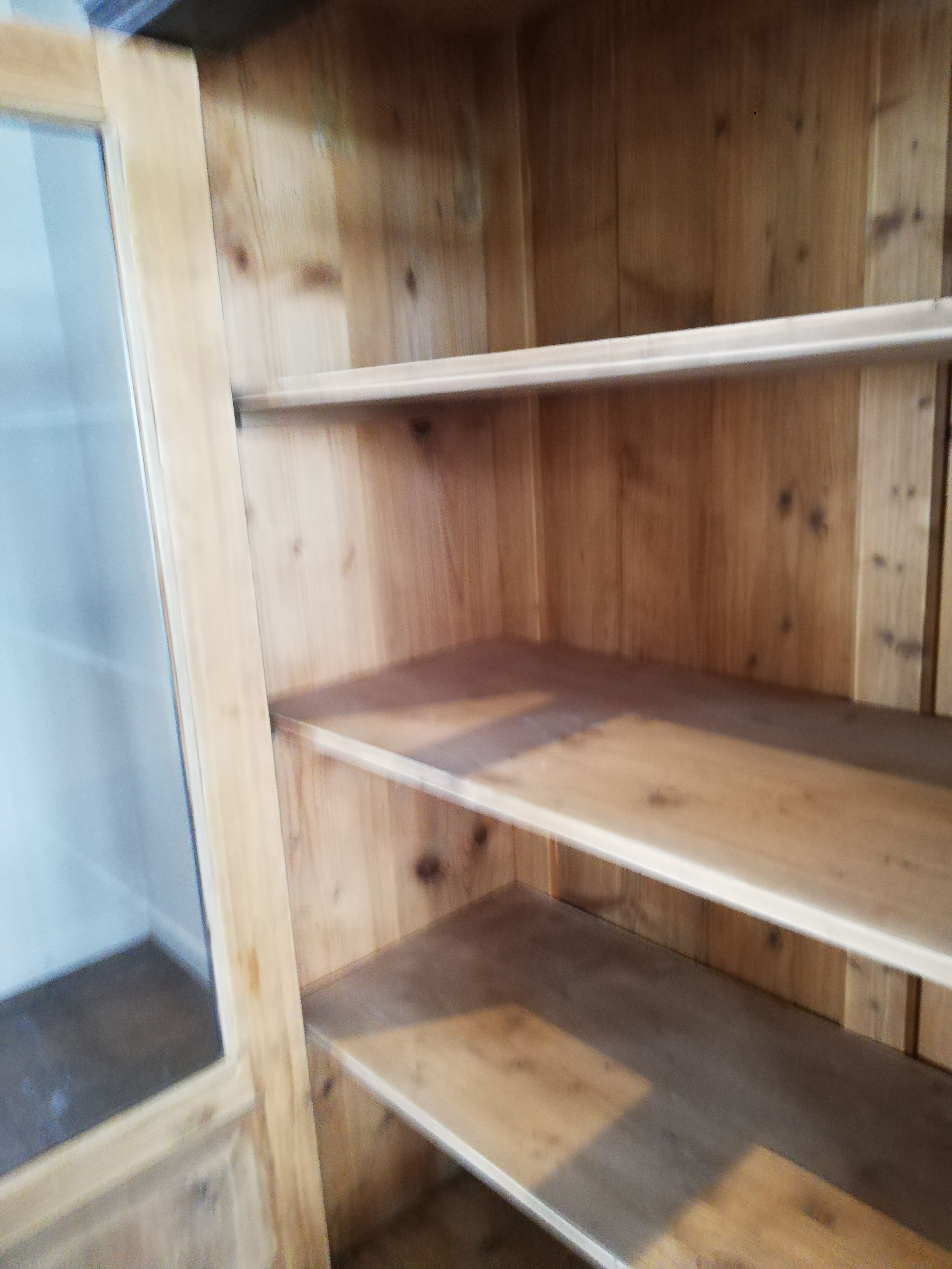 Parisian glazed wardrobe, Vintage painted showcase library