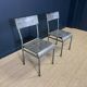 Paire de chaises indus métal gris