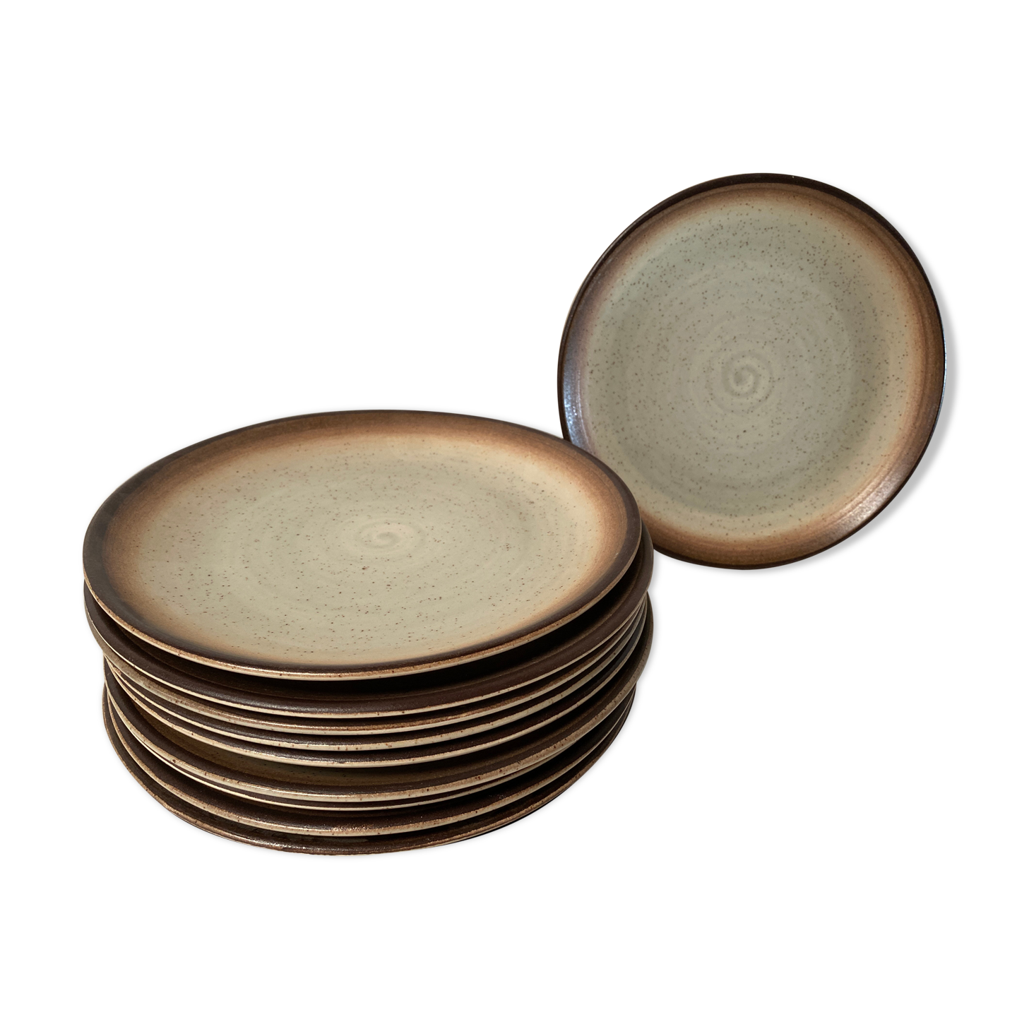 Set of 10 vintage sandstone plates Saint Amand