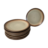Ensemble de 10 assiettes grès vintage Saint Amand