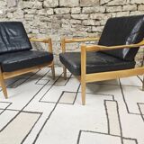 Pair of 1970s leather armchairs