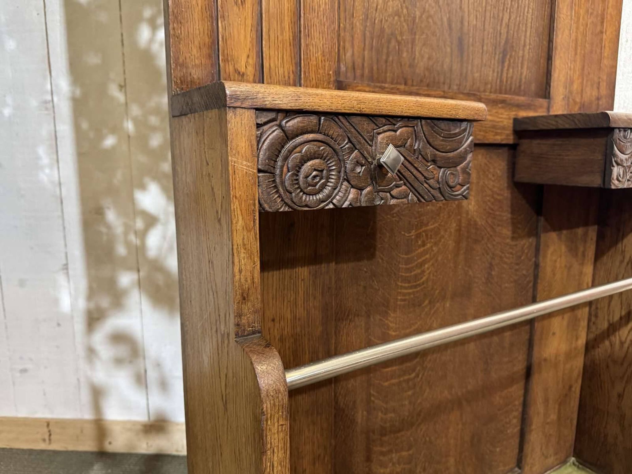 1930s Art Deco oak wardrobe