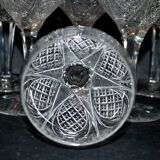Set of 3 Baccarat 10cm liqueur glasses in cut crystal from 1907 model 9157