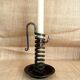 Spiral rat cave candlestick in wrought iron