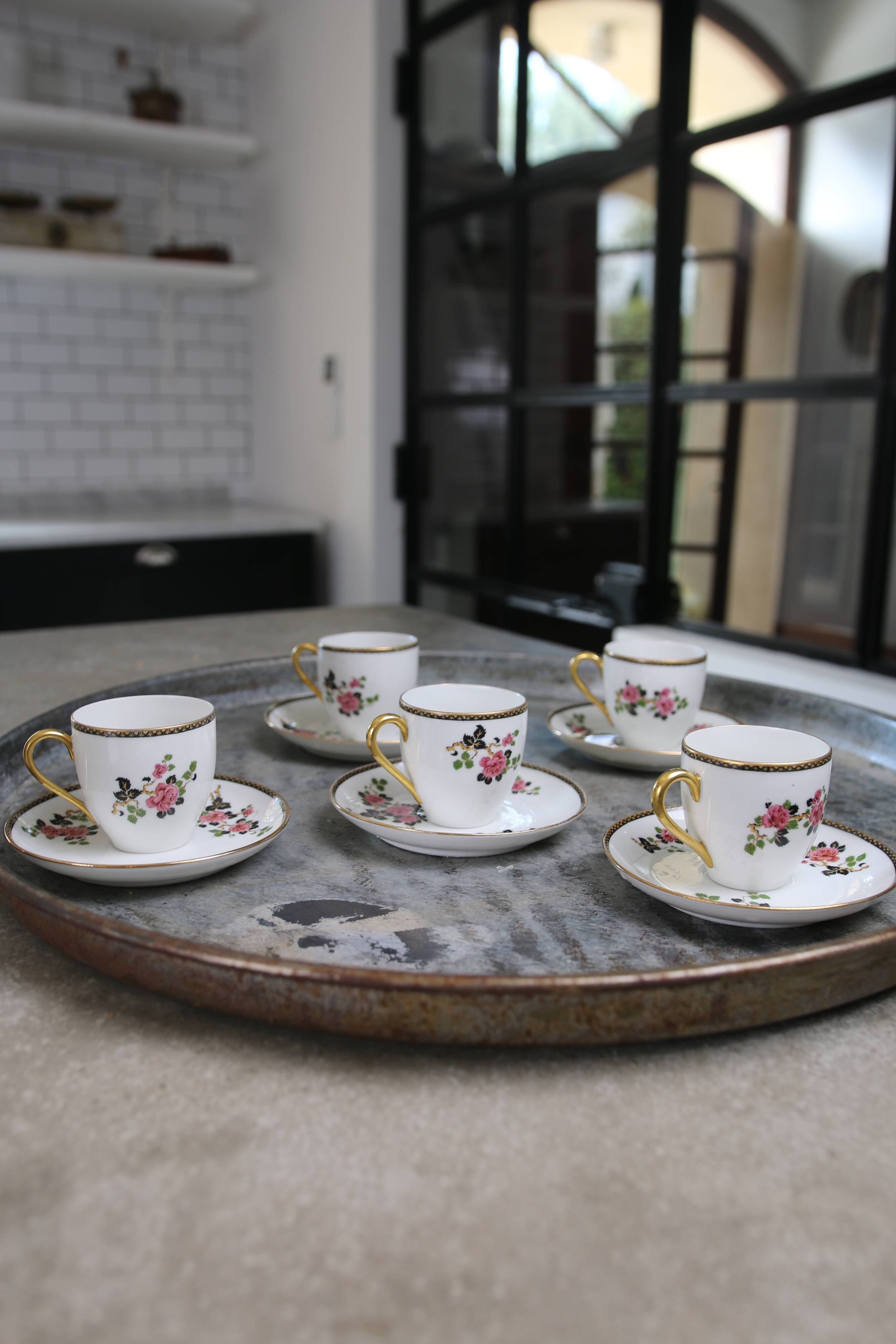 Limoges porcelain coffee service F.Legrand (13 pieces), early 20th century