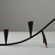 Black Painted Metal Candle Holder with Copper Detailing – Gunnar Ander for Ystad-Metall, Sweden, 1950s