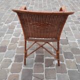 Fauteuil en rotin vintage