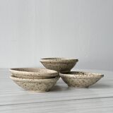 5 coupelles en grès pyrite tacheté
